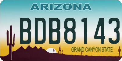 AZ license plate BDB8143