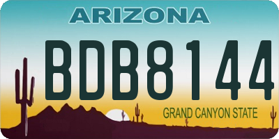 AZ license plate BDB8144