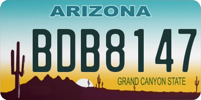 AZ license plate BDB8147