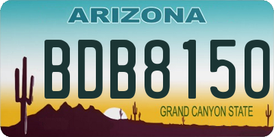 AZ license plate BDB8150