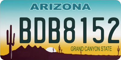 AZ license plate BDB8152