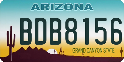 AZ license plate BDB8156