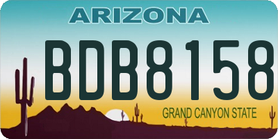 AZ license plate BDB8158