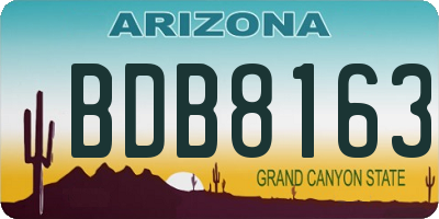 AZ license plate BDB8163