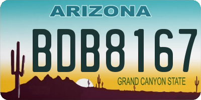 AZ license plate BDB8167