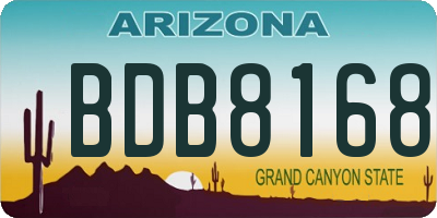 AZ license plate BDB8168