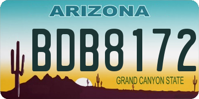 AZ license plate BDB8172