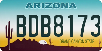 AZ license plate BDB8173