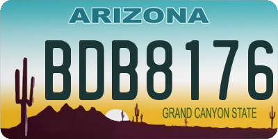 AZ license plate BDB8176