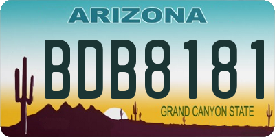 AZ license plate BDB8181