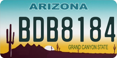 AZ license plate BDB8184