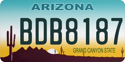 AZ license plate BDB8187