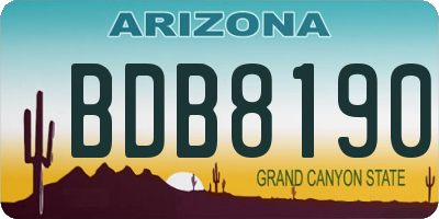 AZ license plate BDB8190