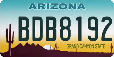 AZ license plate BDB8192