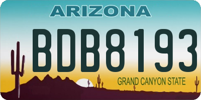 AZ license plate BDB8193