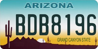 AZ license plate BDB8196