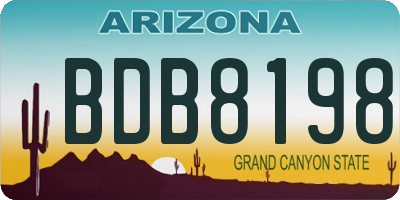 AZ license plate BDB8198