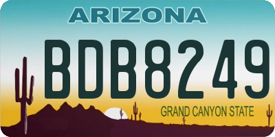 AZ license plate BDB8249