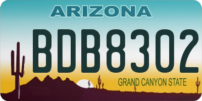 AZ license plate BDB8302