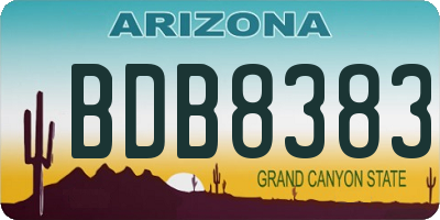 AZ license plate BDB8383