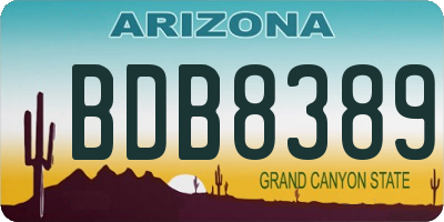 AZ license plate BDB8389