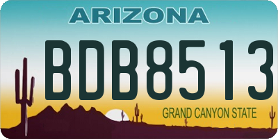 AZ license plate BDB8513