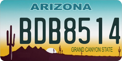 AZ license plate BDB8514