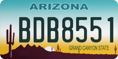 AZ license plate BDB8551