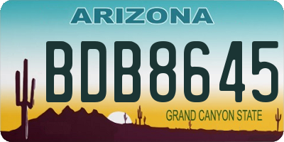 AZ license plate BDB8645