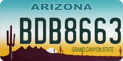 AZ license plate BDB8663