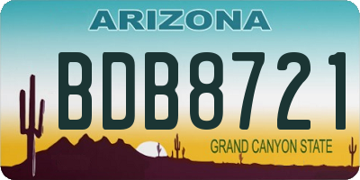 AZ license plate BDB8721