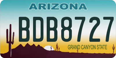 AZ license plate BDB8727