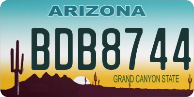 AZ license plate BDB8744