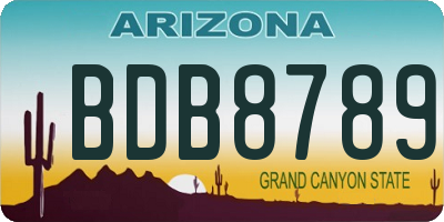 AZ license plate BDB8789