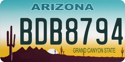 AZ license plate BDB8794