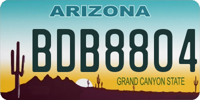 AZ license plate BDB8804