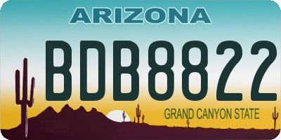 AZ license plate BDB8822