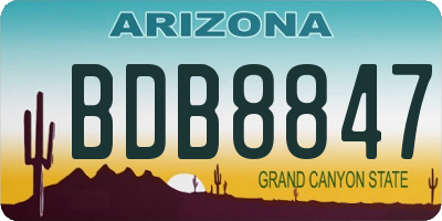 AZ license plate BDB8847