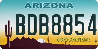 AZ license plate BDB8854