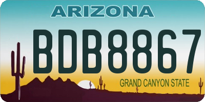 AZ license plate BDB8867