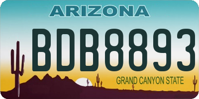 AZ license plate BDB8893