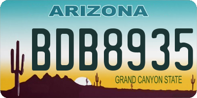 AZ license plate BDB8935