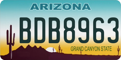 AZ license plate BDB8963