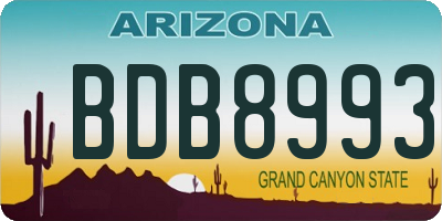 AZ license plate BDB8993