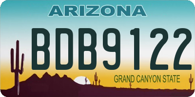 AZ license plate BDB9122