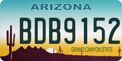 AZ license plate BDB9152