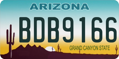 AZ license plate BDB9166