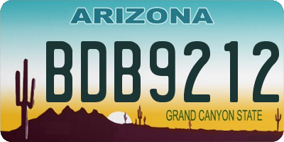 AZ license plate BDB9212