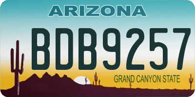 AZ license plate BDB9257