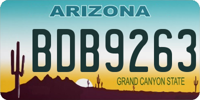 AZ license plate BDB9263